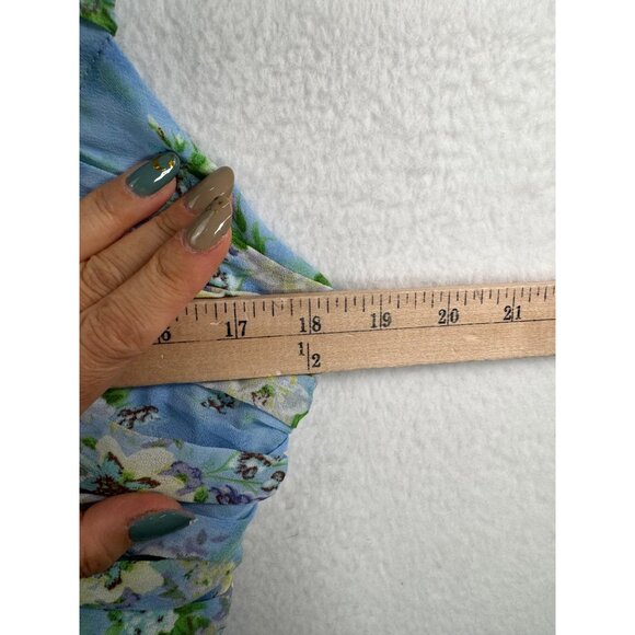 Astr The Label Floral Shirred Sundress in Blue Green‎ Floral sz M - Picture 6 of 10
